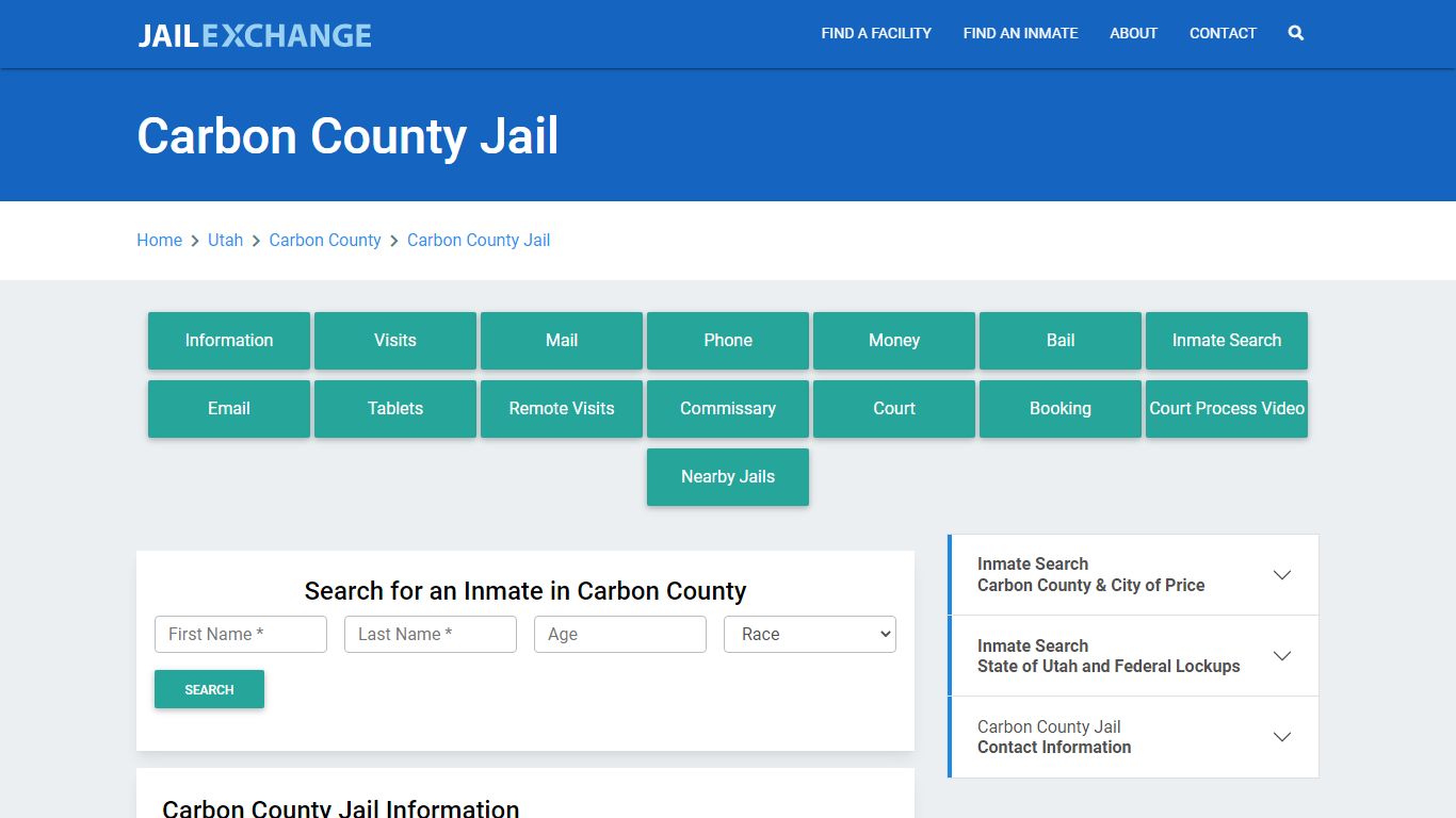 Carbon County Jail Roster Lookup, UT, Inmate Search